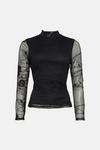 Oasis Embroidered Mesh Funnel Neck Top thumbnail 4