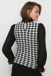 Oasis Dogtooth Woven Mix Knitted Top thumbnail 3