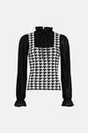 Oasis Dogtooth Woven Mix Knitted Top thumbnail 4