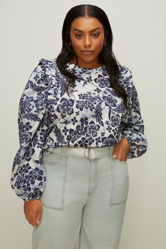 Oasis Curve Floral Woven Mix Frill Detail Sweatshirt 2