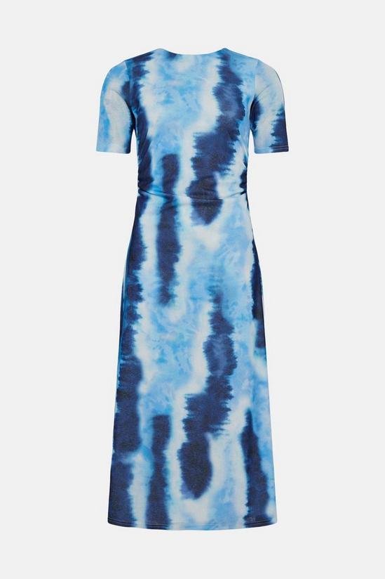 Oasis Tie Dye Mesh Ruched Side Midi Dress 4