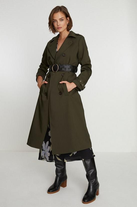 Oasis Petite Double Breasted Belted Trench Coat 2