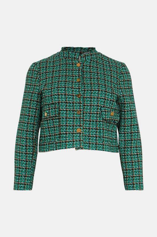 Oasis Plus Size Tweed Pocket Detail Jacket 4