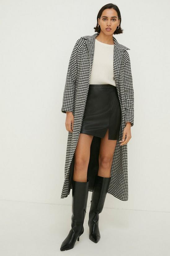 Oasis Houndstooth Check Belted Coat 1