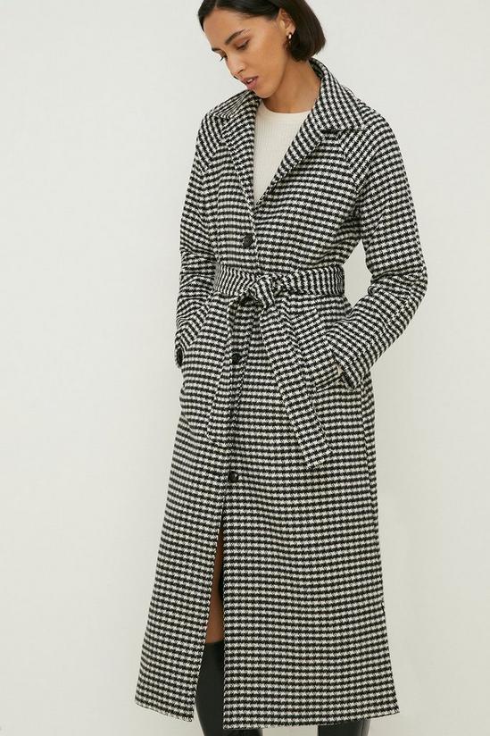Oasis Houndstooth Check Belted Coat 2