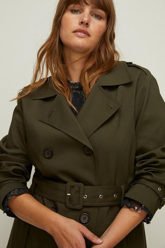 Oasis Plus Size Double Breasted Belted Trench Coat 2