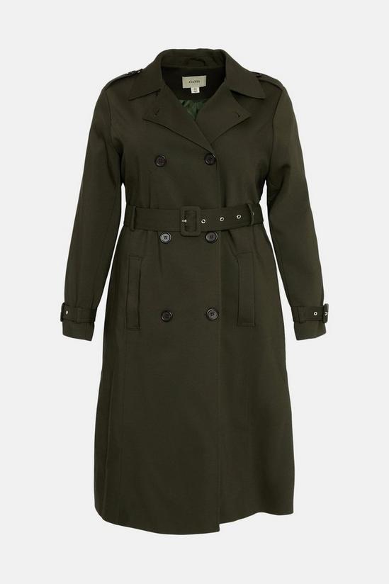 Oasis Plus Size Double Breasted Belted Trench Coat 4