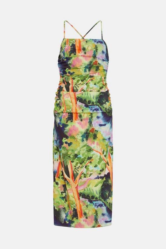 Oasis Rose Dufton Landscape Printed Ruched Dress 4