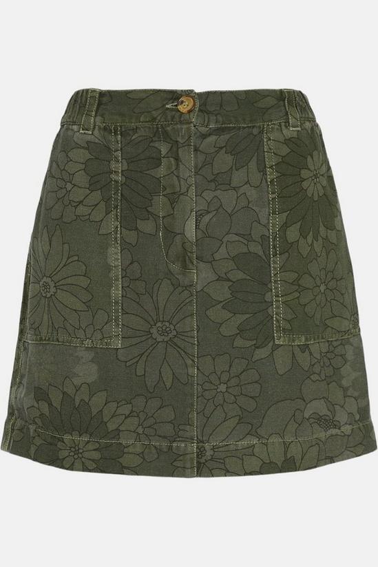Oasis Floral Printed Canvas Utility Skirt 4