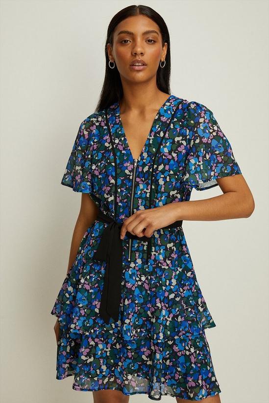 Oasis Busy Floral Zip Front Skater Dress 2