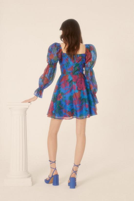 Oasis Floral Printed Square Neck Organza Dress 3
