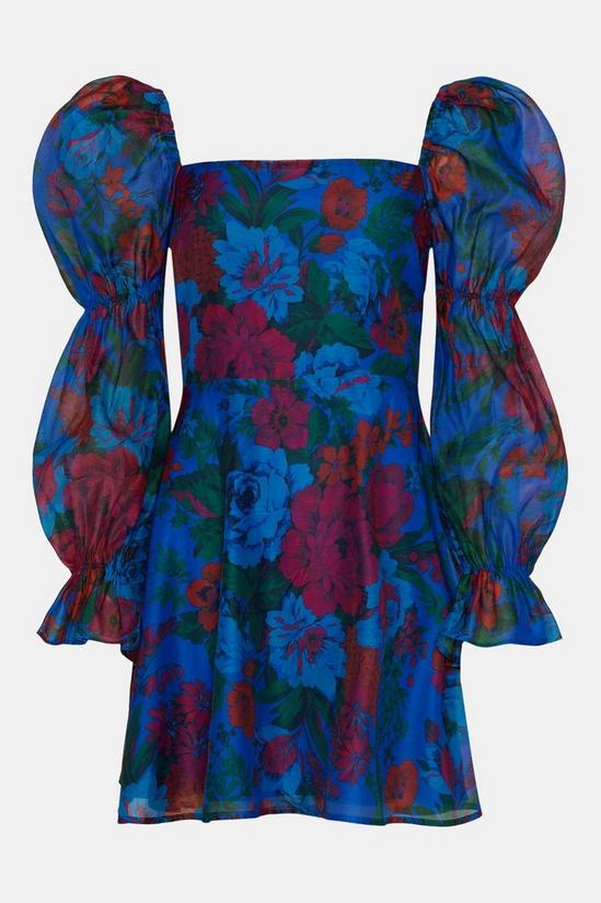 Oasis Floral Printed Square Neck Organza Dress 4