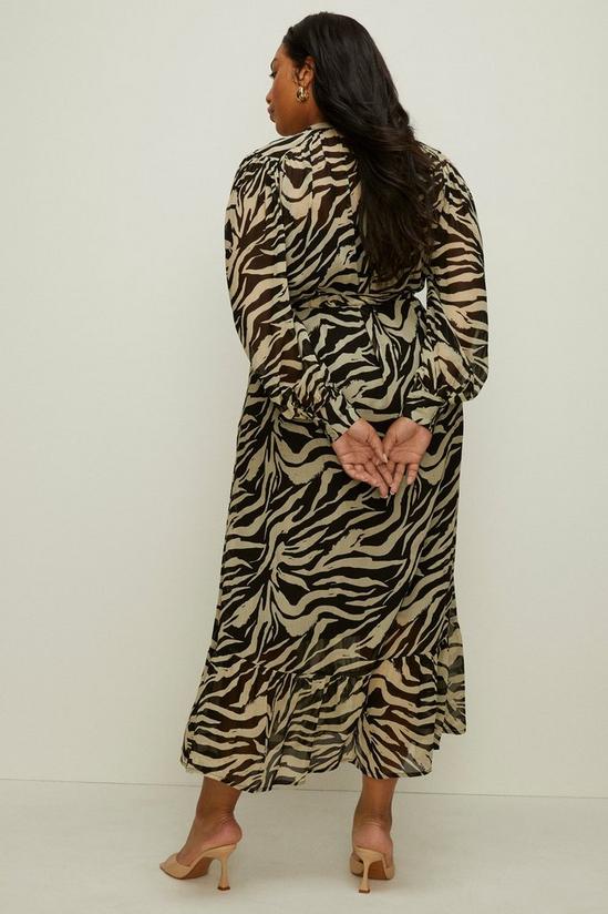 Oasis Plus Size Zebra Printed Belted Shirt Dress 3