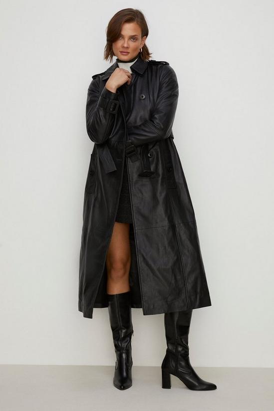 Oasis Leather Trench Coat 1