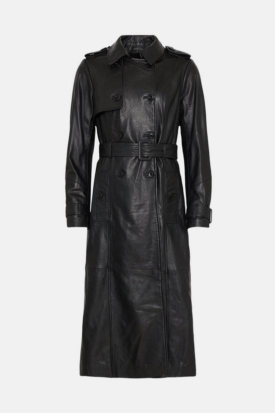 Oasis Leather Trench Coat 4
