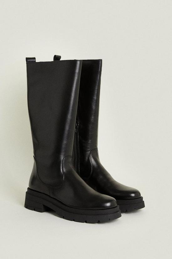 Oasis Leather Knee High Chunky Boots 3