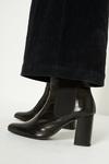 Oasis Leather Block Heel Croc Ankle Boot thumbnail 1