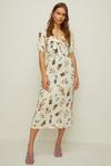 Oasis Floral Tie Front Crinkle Midi Dress thumbnail 1