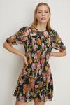 Oasis Floral Mesh Shirred Bodice Mini Dress thumbnail 1