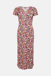 Oasis Slinky Jersey Floral Keyhole Front Midi Dress thumbnail 4