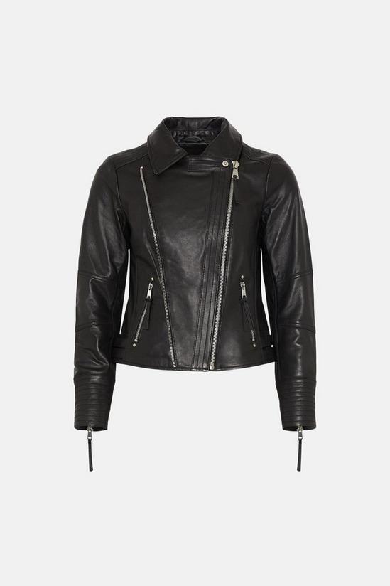 Oasis Leather Detail Biker Jacket 4