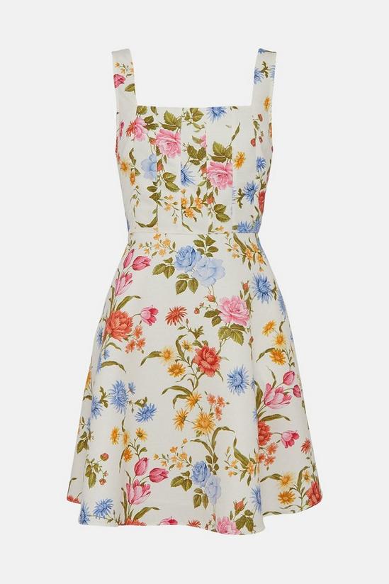 Oasis Floral Print Bodice Pleat Mini Dress 4
