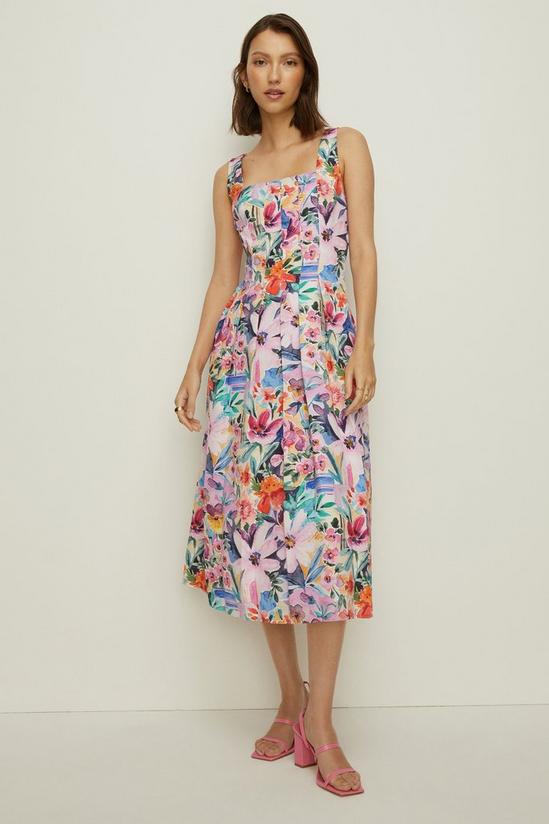 Oasis Rose Dufton Floral Bodice Midi Dress 1
