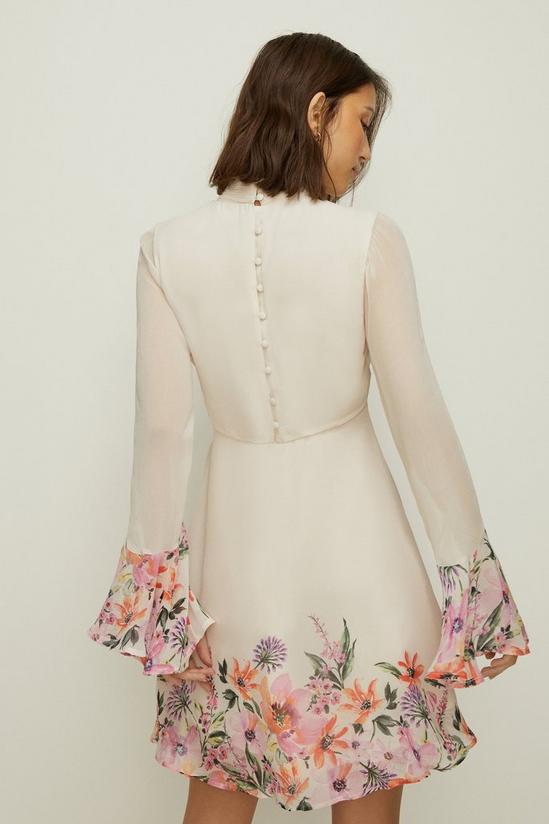 Oasis Rose Dufton Floral Flute Sleeve Mini Dress 3