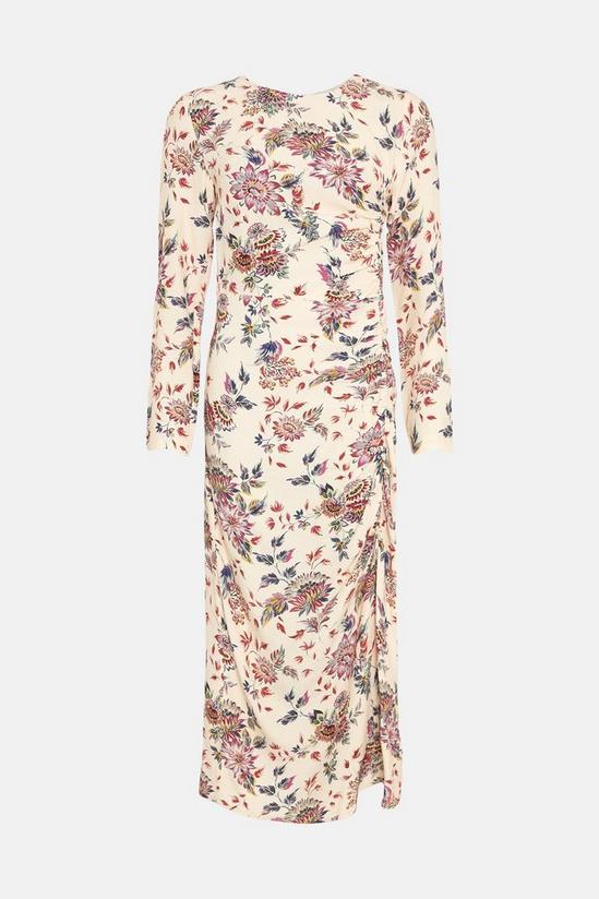 Oasis Paisley Printed Ruched Side Midi Dress 4