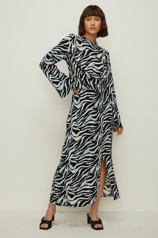 Oasis Zebra Printed Wrap Midi Skirt 1