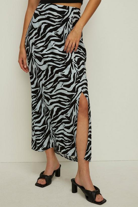 Oasis Zebra Printed Wrap Midi Skirt 2
