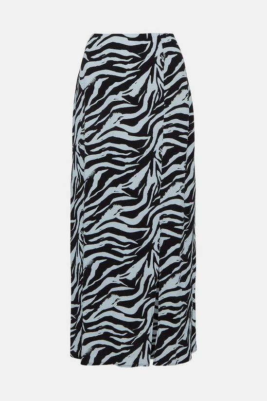 Oasis Zebra Printed Wrap Midi Skirt 4
