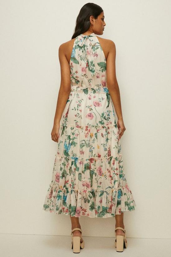 Oasis Petite Trailing Flower Printed Halter Dress 3