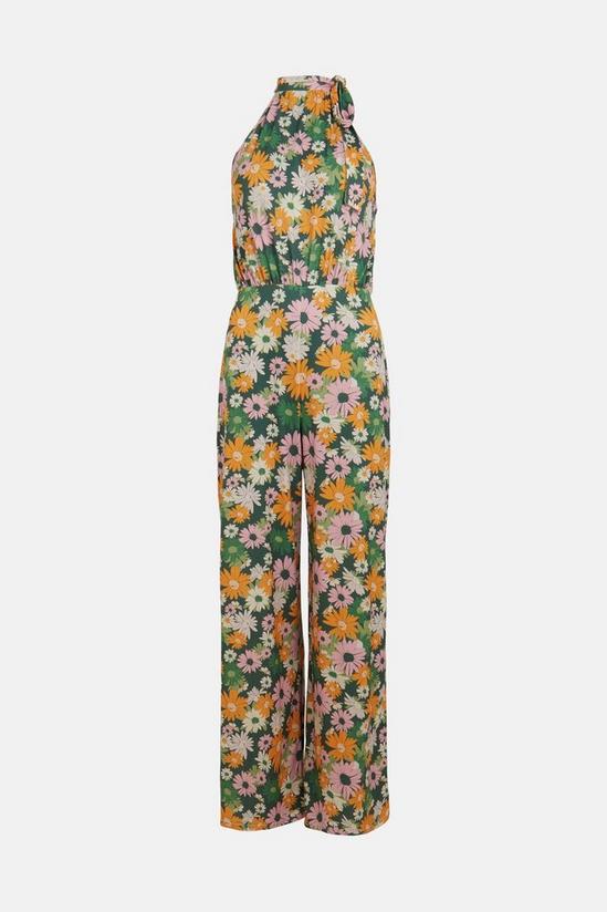 Oasis Slinky Jersey Floral Tie Neck Jumpsuit 4