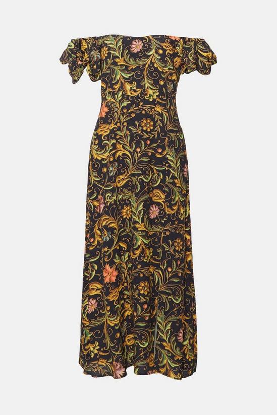 Oasis Printed Bardot Midi Dress 4