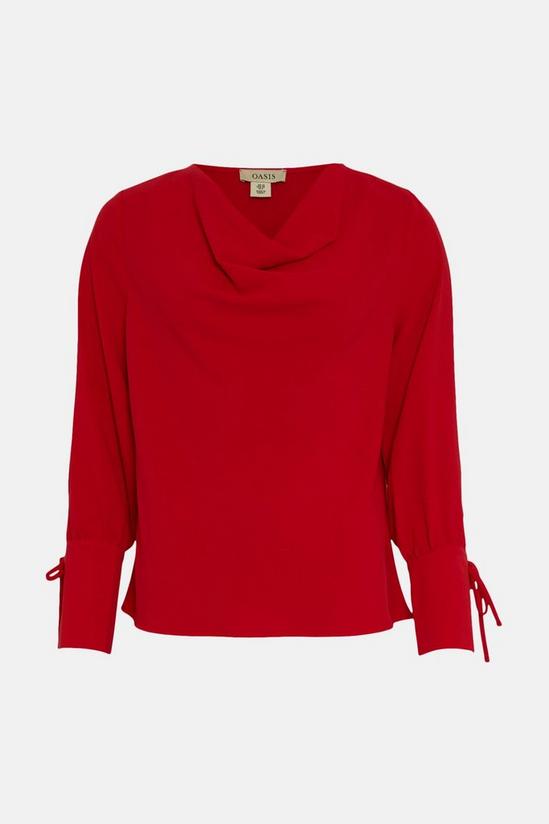 Oasis Cowl Neck Woven Crepe Top 4