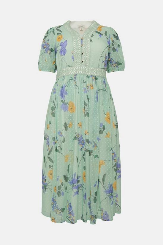 Oasis Plus Size Floral Dobby Chiffon Lace Dress 4
