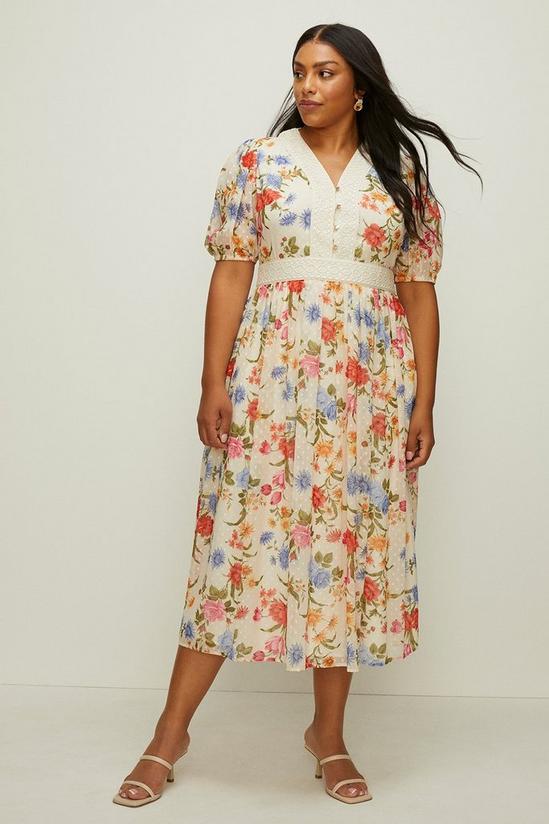 Oasis Curve Floral Dobby Chiffon Lace Dress 1