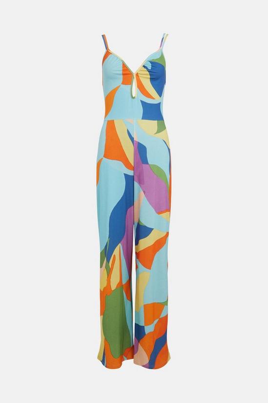Oasis Slinky Floral Keyhole Front Tie Back Jumpsuit 4