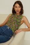 Oasis Floral Ruched Mesh Top thumbnail 2