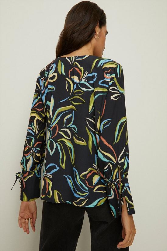 Oasis Leafy Floral Long Sleeve Cowl Neck Top 3