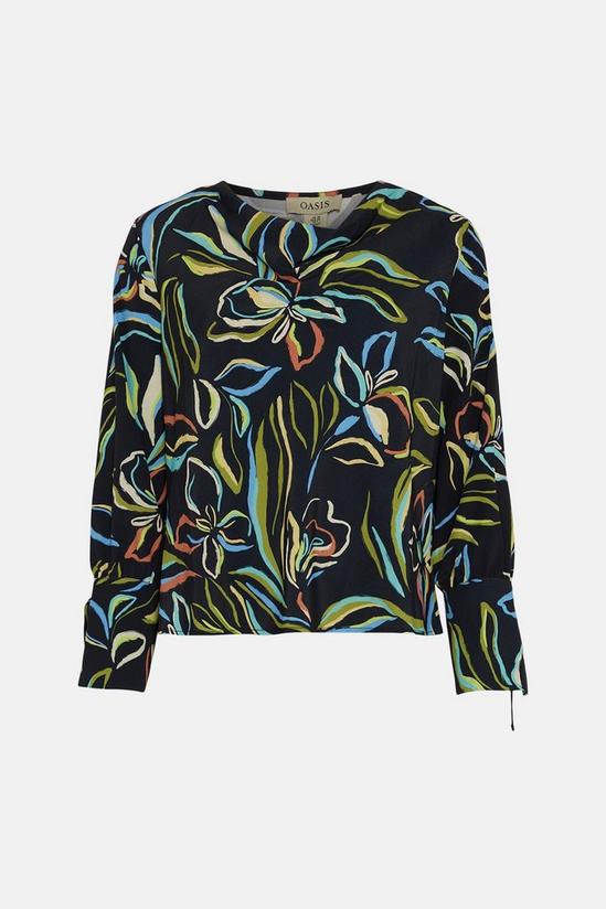 Oasis Leafy Floral Long Sleeve Cowl Neck Top 4
