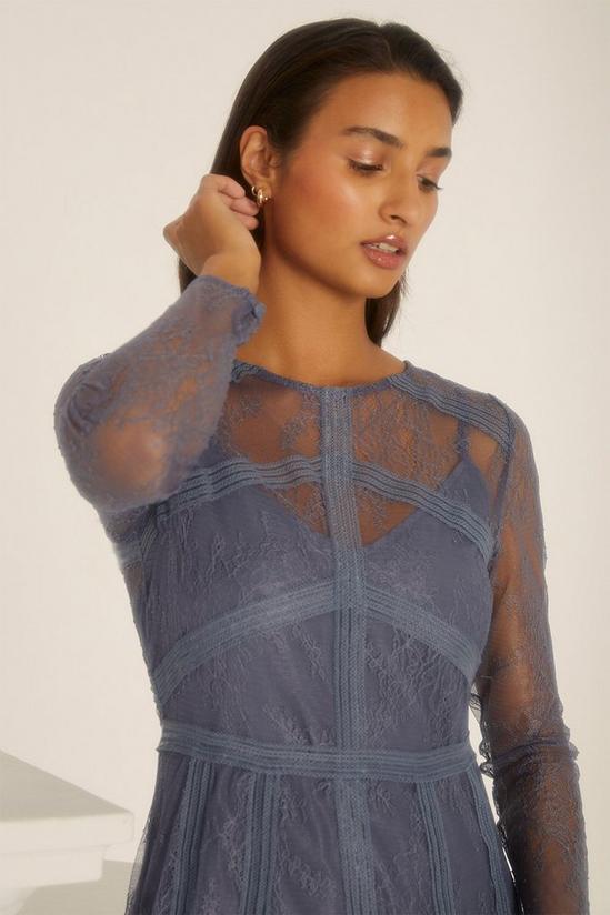 Oasis Petite Delicate Lace Long Sleeve Maxi Dress 2