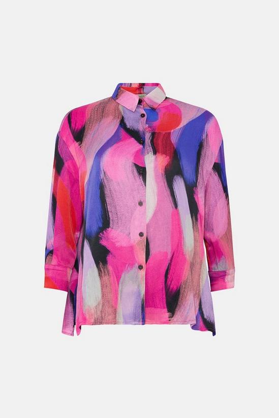 Oasis Brushstroke Printed Oversize Shirt 4