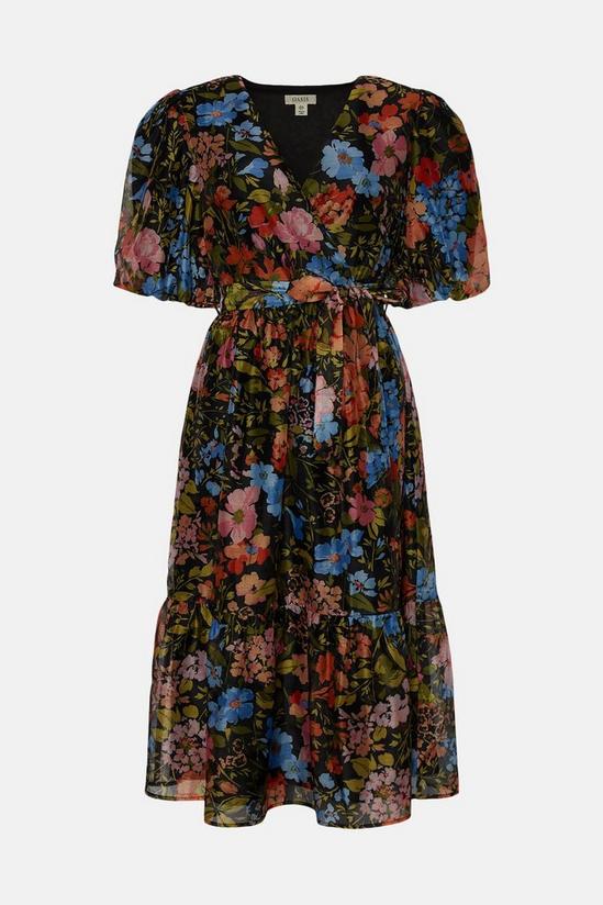 Oasis Floral Organza Wrap Midi Dress 4