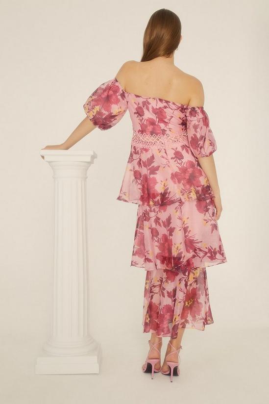 Oasis Lyanna Floral Organza Bardot Midi Dress 3