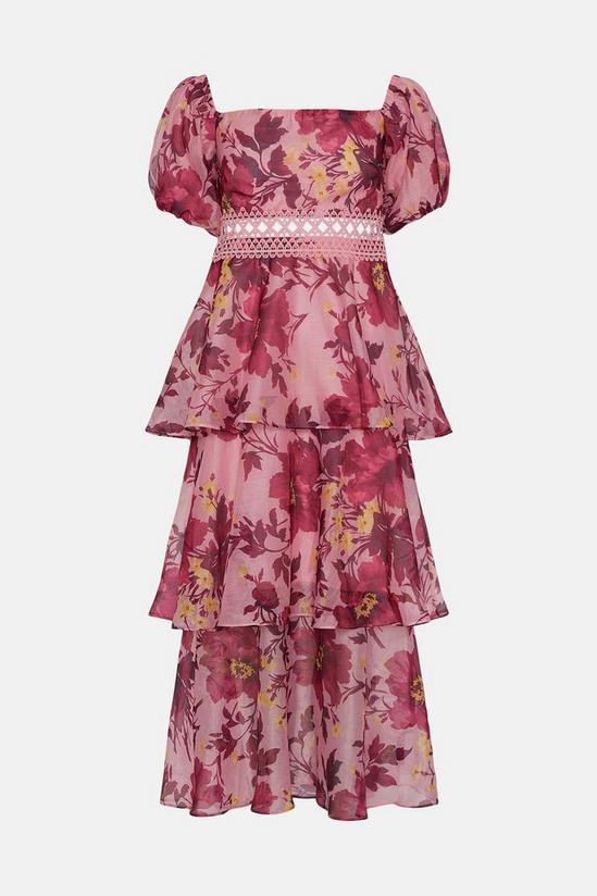 Oasis Lyanna Floral Organza Bardot Midi Dress 4