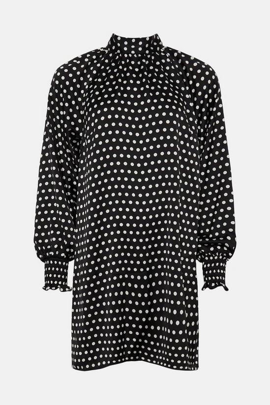 Oasis Petite Spot Shirred Cuff Mini Dress 4