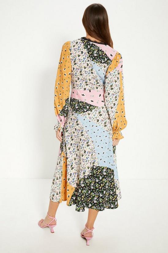 Oasis Lace Trim Patched Floral Print Midi Dress 3