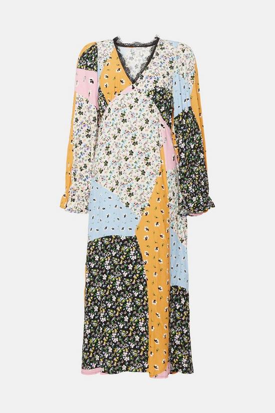 Oasis Lace Trim Patched Floral Print Midi Dress 4